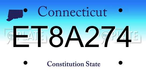 ET8A274 Connecticut License Plate