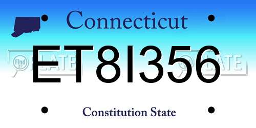 ET8I356 Connecticut License Plate