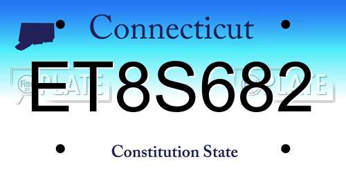 ET8S682 Connecticut License Plate