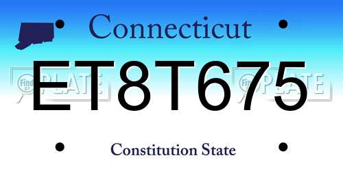 ET8T675 Connecticut License Plate