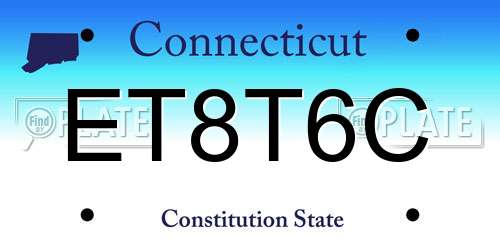 ET8T6C Connecticut License Plate