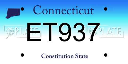 ET937 Connecticut License Plate