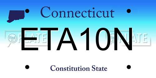 ETA10N Connecticut License Plate