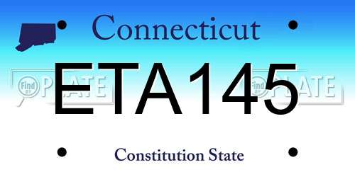 ETA145 Connecticut License Plate