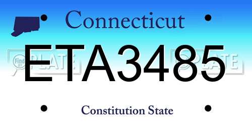 ETA3485 Connecticut License Plate