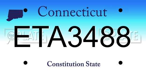 ETA3488 Connecticut License Plate