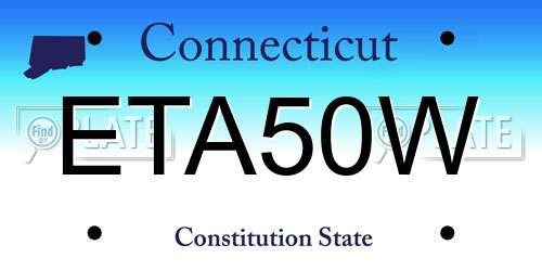 ETA50W Connecticut License Plate