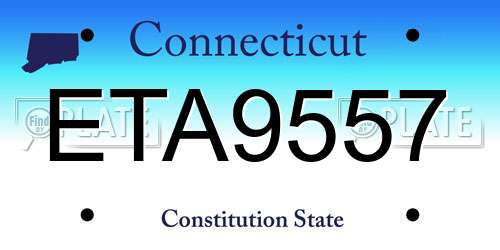 ETA9557 Connecticut License Plate