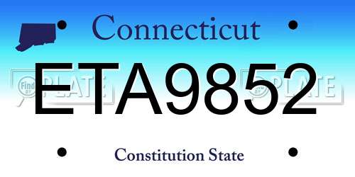ETA9852 Connecticut License Plate