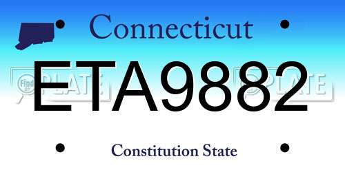 ETA9882 Connecticut License Plate