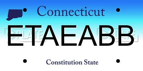 ETAEABB Connecticut License Plate