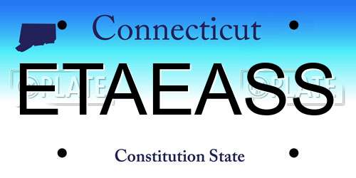 ETAEASS Connecticut License Plate