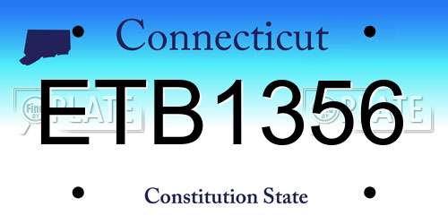 ETB1356 Connecticut License Plate