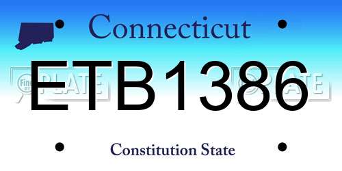 ETB1386 Connecticut License Plate