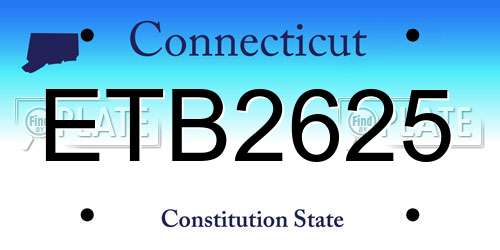 ETB2625 Connecticut License Plate