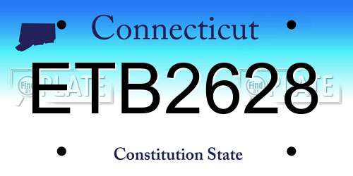 ETB2628 Connecticut License Plate