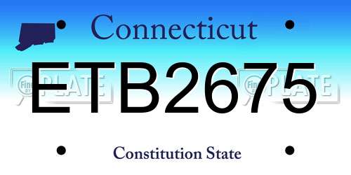 ETB2675 Connecticut License Plate