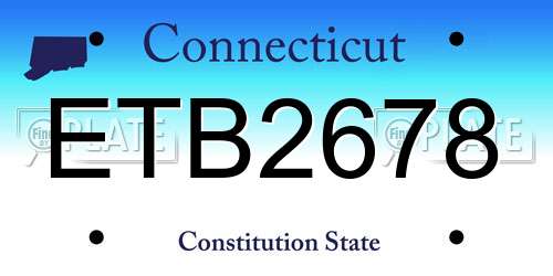 ETB2678 Connecticut License Plate
