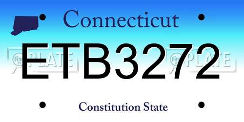 ETB3272 Connecticut License Plate