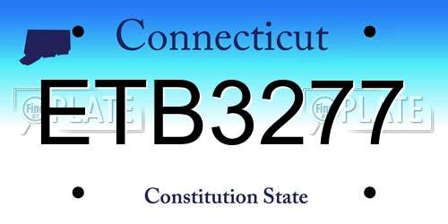 ETB3277 Connecticut License Plate