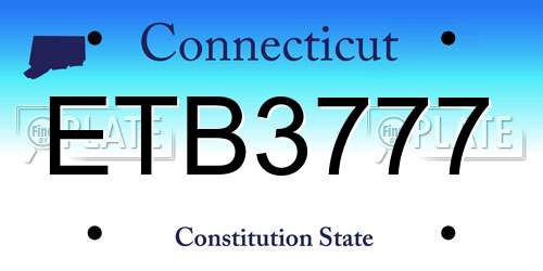 ETB3777 Connecticut License Plate