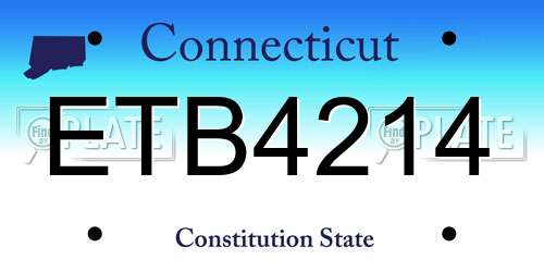 ETB4214 Connecticut License Plate