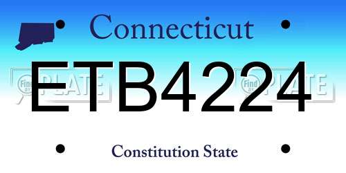 ETB4224 Connecticut License Plate