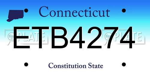 ETB4274 Connecticut License Plate
