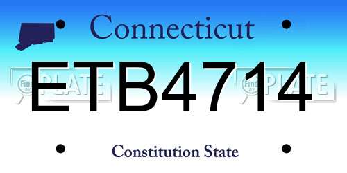 ETB4714 Connecticut License Plate