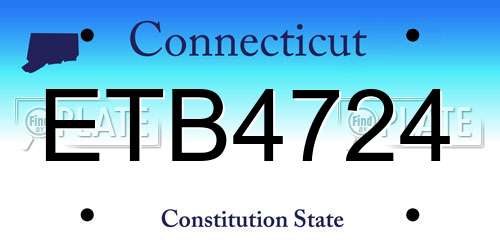 ETB4724 Connecticut License Plate