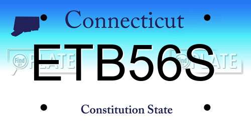 ETB56S Connecticut License Plate