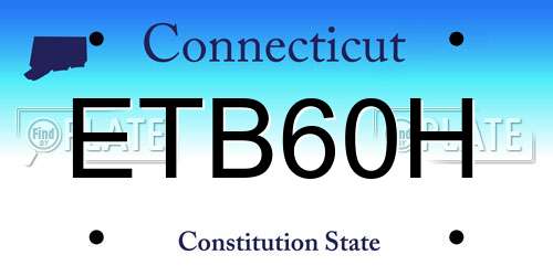 ETB60H Connecticut License Plate