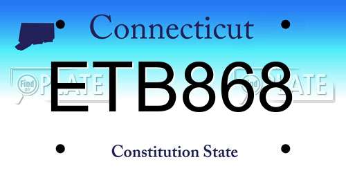 ETB868 Connecticut License Plate
