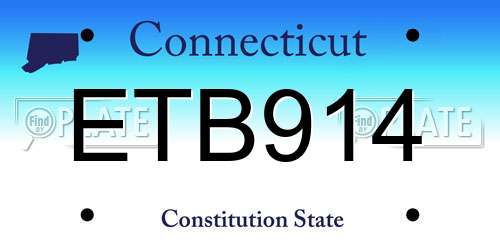ETB914 Connecticut License Plate