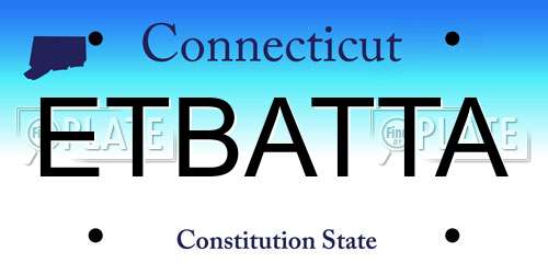 ETBATTA Connecticut License Plate