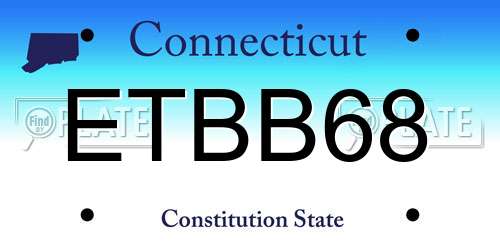 ETBB68 Connecticut License Plate
