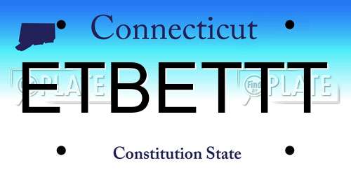 ETBETTT Connecticut License Plate