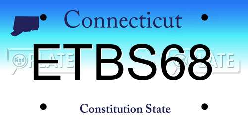 ETBS68 Connecticut License Plate
