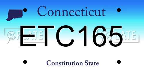 ETC165 Connecticut License Plate
