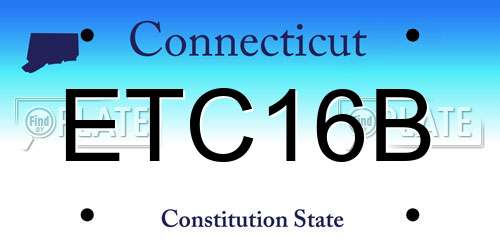 ETC16B Connecticut License Plate