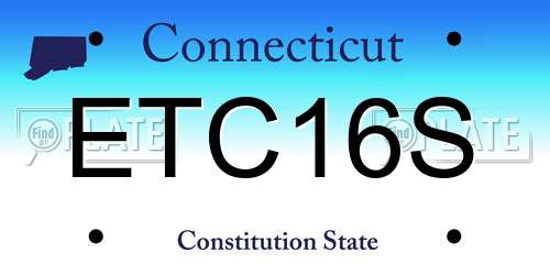 ETC16S Connecticut License Plate