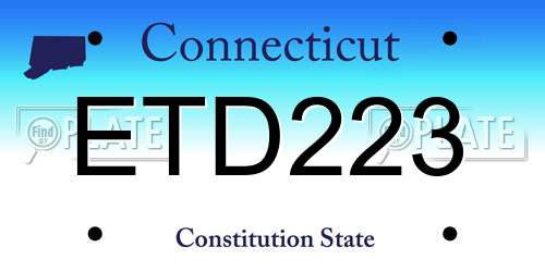 ETD223 Connecticut License Plate