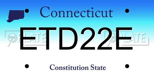 ETD22E Connecticut License Plate
