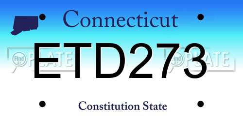 ETD273 Connecticut License Plate