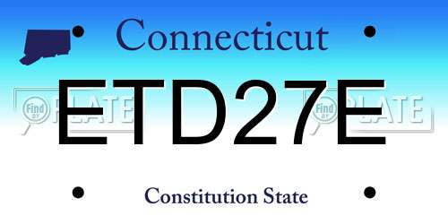 ETD27E Connecticut License Plate