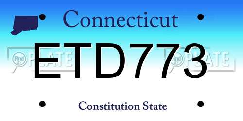 ETD773 Connecticut License Plate