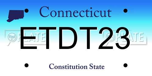 ETDT23 Connecticut License Plate