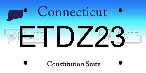 ETDZ23 Connecticut License Plate