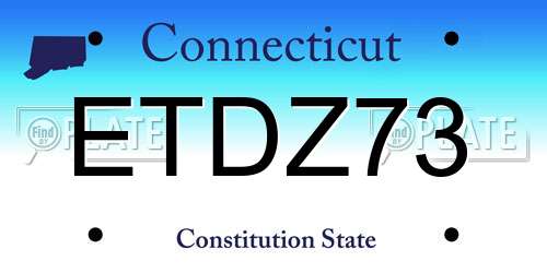 ETDZ73 Connecticut License Plate