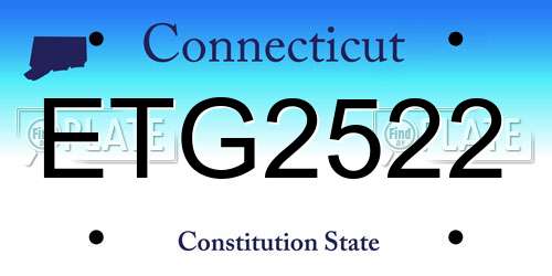 ETG2522 Connecticut License Plate